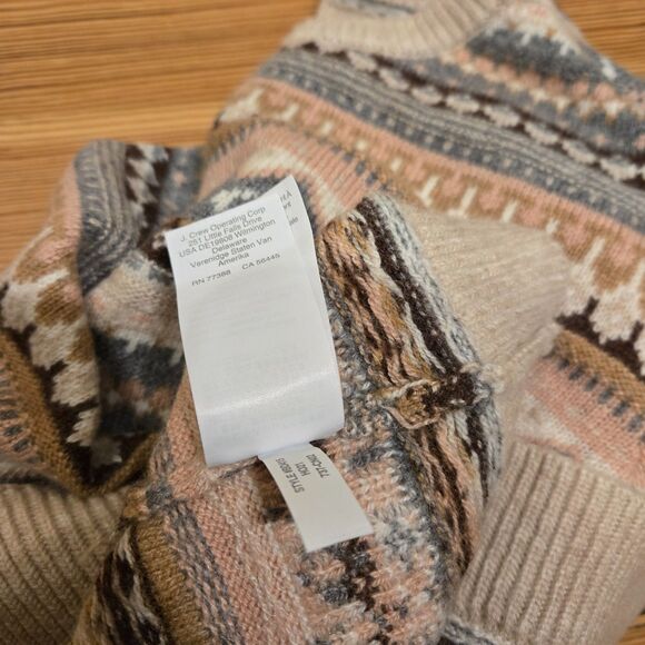 J. Crew Fair Isle Sweater Size M Lambswool Blend Eclectic Grandpa Cozy Celestial - Picture 11 of 11